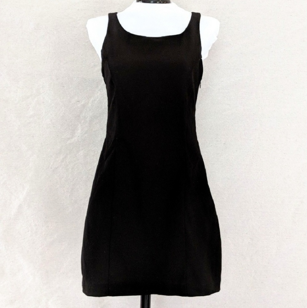 Mustard Seed Mini Dress Bodycon Cutout Back Sleeveless Strappy Black size Small